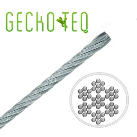 GeckoTeq 1,5mm Steel Wire with Loop - 15kg