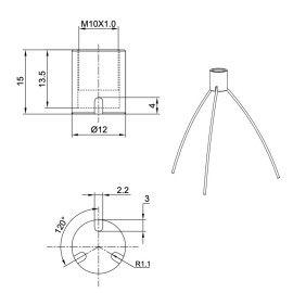 Geckoteq Ancrage de plafond vissable avec répartiteur pour 3 fils - 15kg