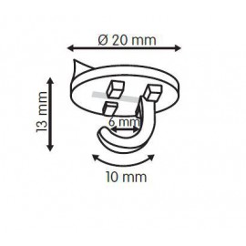 GeckoTeq Adhesive Ceiling Hook white - 20mm - per one